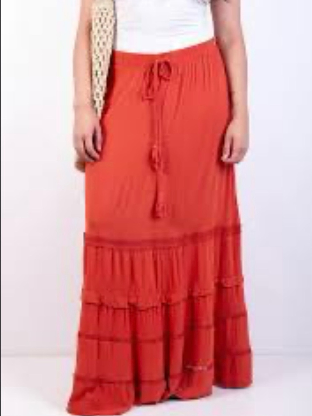 Vintage Old Navy Orange Linen & Cotton Skirt